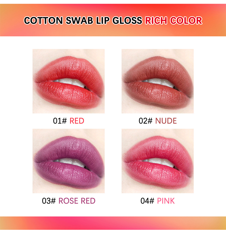 ibcccndc's new 3-pack pocket cotton swab lip gloss velvet matte portable cotton swab lipstick Application Scenario