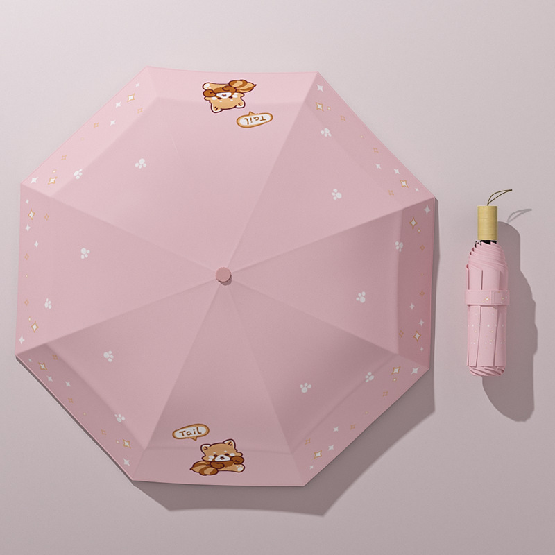 Rain Enjoy Cartoon Encaje Panda Sun Sombrilla Mujer Sol y lluvia Paraguas para niños Paraguas protector solar Paraguas plegable automático