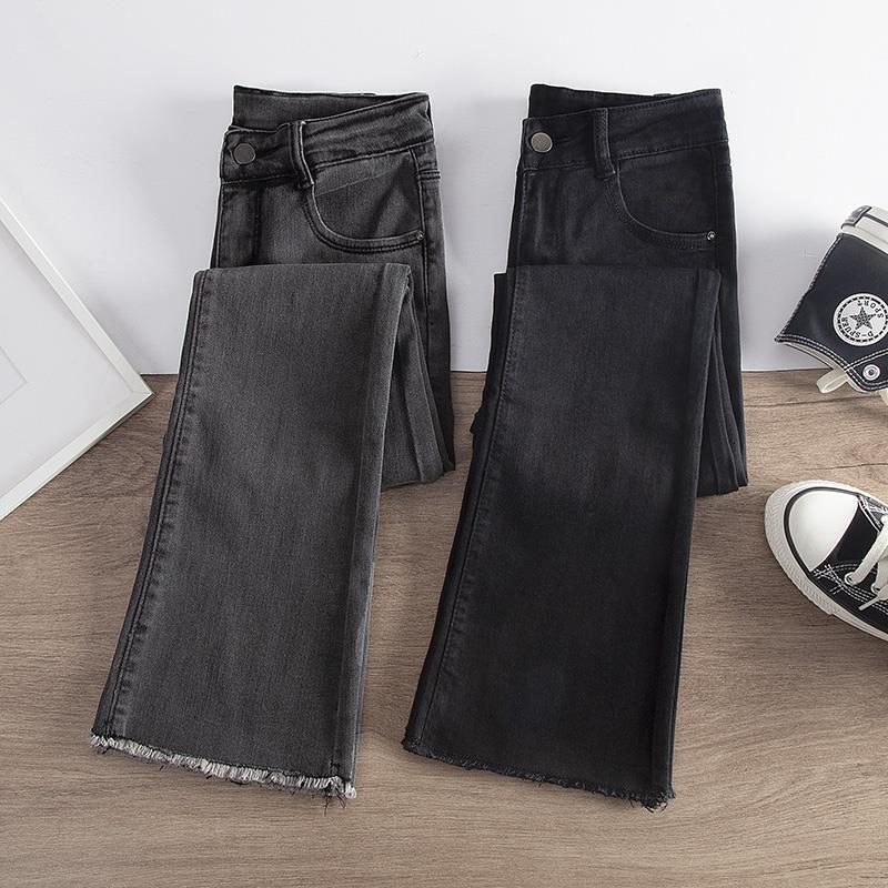 High-Waisted Black Flared Jeans for Women, 2026 Autumn and Winter, Fleece-Lined, Slim-Fit, Stretchy, Frayed Hem Flared Pants High-Waisted Black Flared Jeans for Women, 2026 Autumn and Winter, Fleece-Lined, Slim-Fit, Stretchy, Frayed Hem Flared Pants