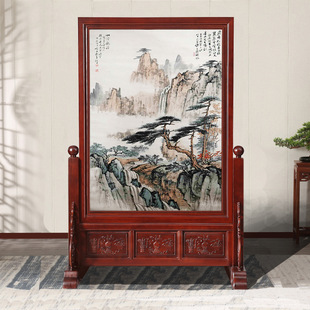 Chinese Solid Wood Screen Partition Unit Office Hotel Lobby Company Entrance Entrance Floor-Standing Screen