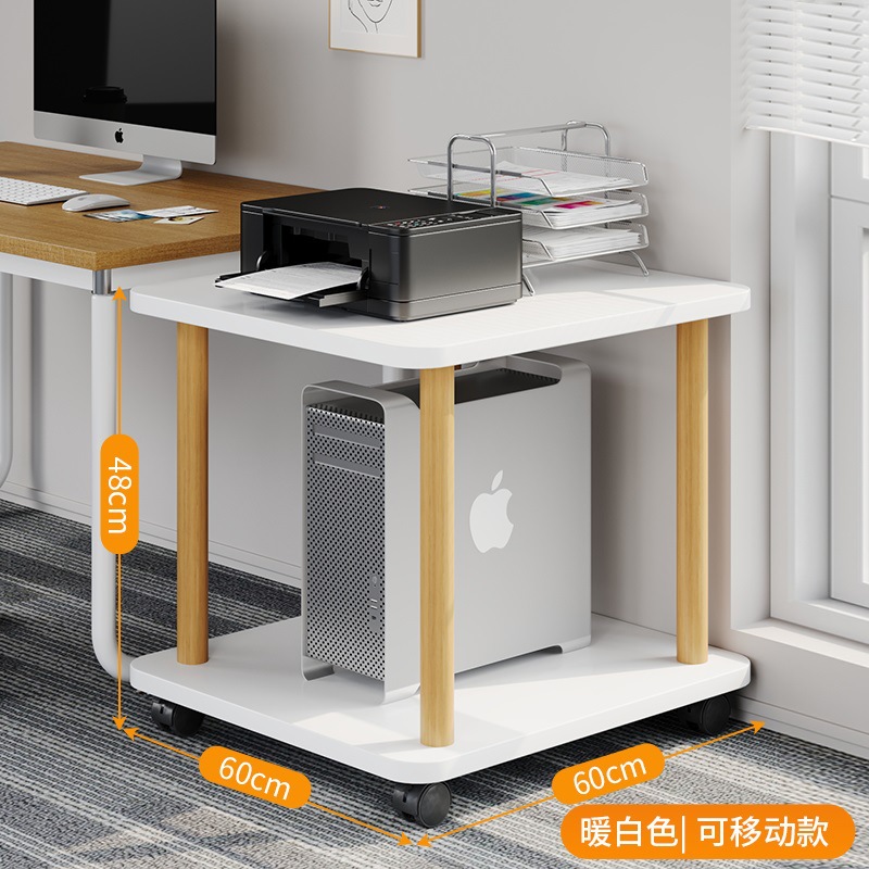 [일반 스타일 - 2겹 - 깊이 60cm] 따뜻한 흰색 + 원목 다리 ★