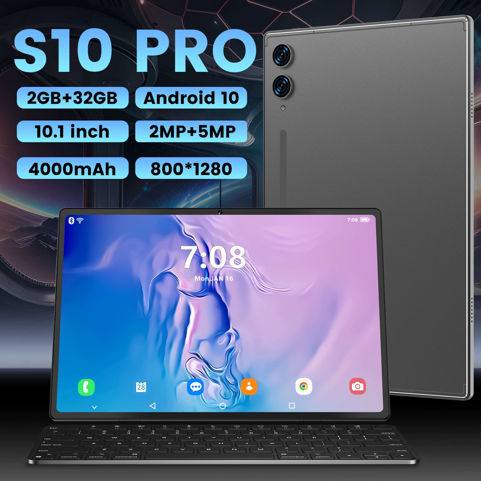 Tablet laptop pro, S10, 1inch, 32G, Android