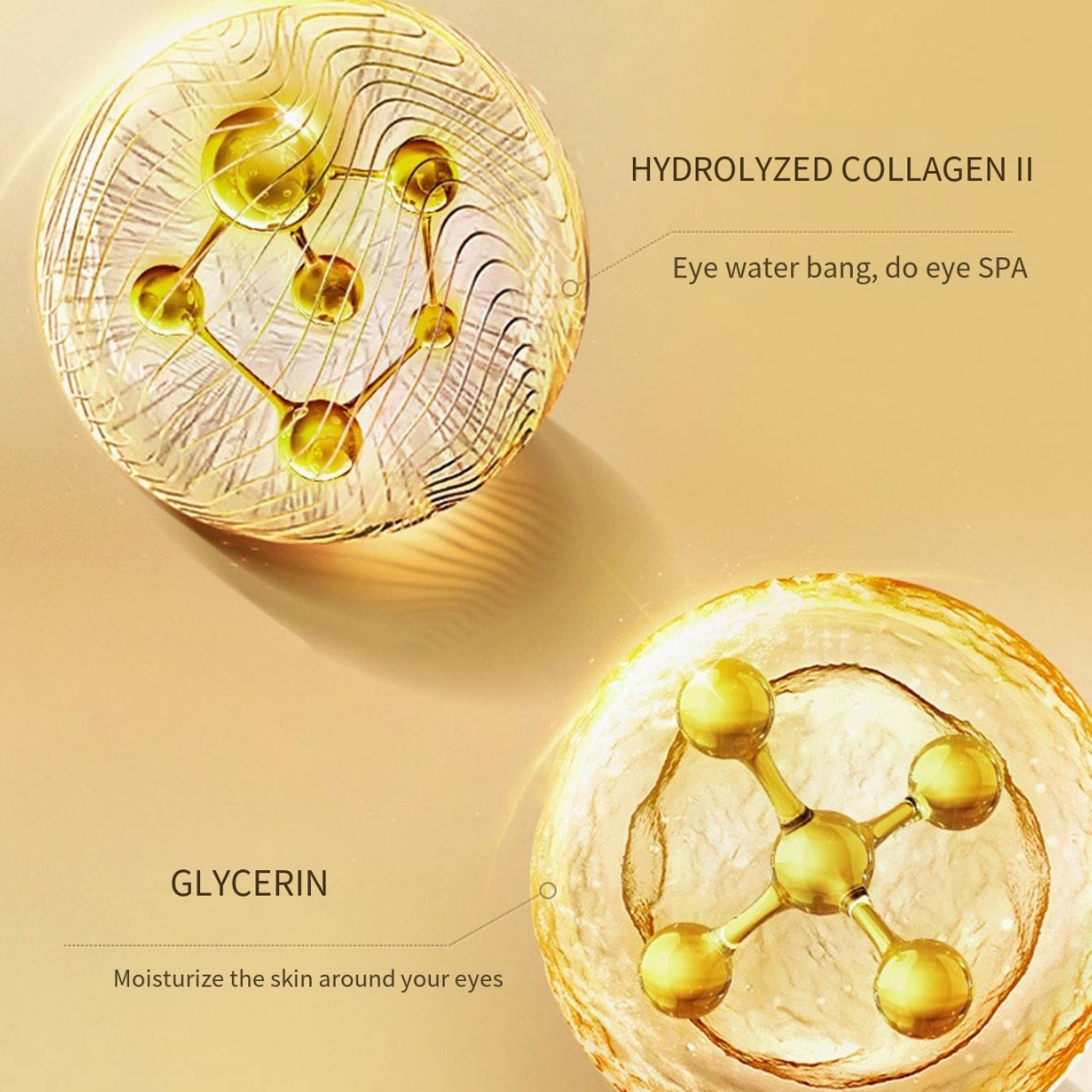 Cross-border exclusivo 24K máscara de ojo de oro se desvanecen Círculos oscuros bolsa de ojo máscara de ojo pegatinas de cristal pegatinas de colágeno un par