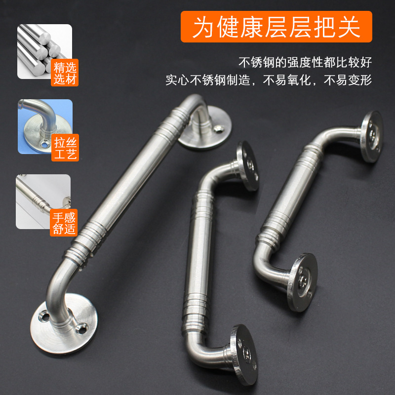 Manija de acero inoxidable cepillado sólido doble curvado manija puerta manija muebles hardware accesorios fábrica al por mayor
