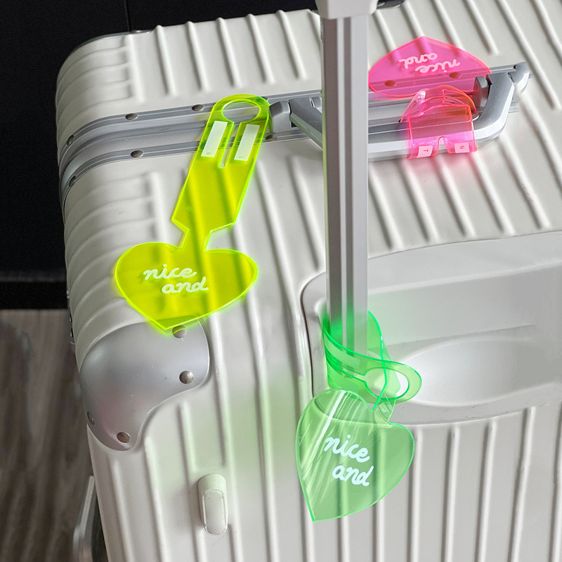 PVC蛍光愛荷物札スーツケース吊り札搭乗券託送旅行箱紛失防止ラベル識別看板|undefined