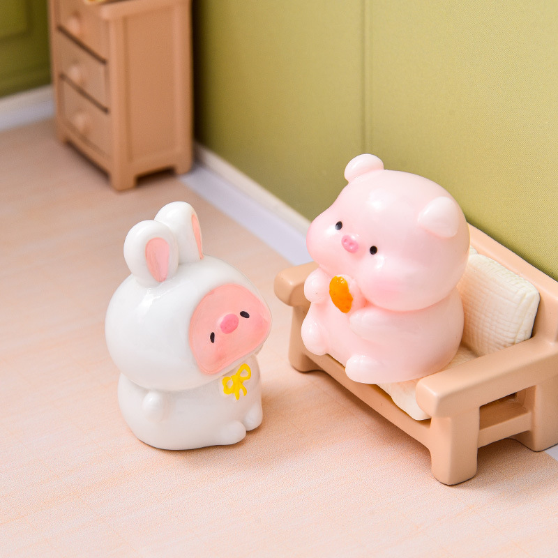 マイクロ風景クリエイティブかわいい豚人形装飾品ドールハウス DIY 装飾アクセサリーデスクトップ装飾品卸売|undefined