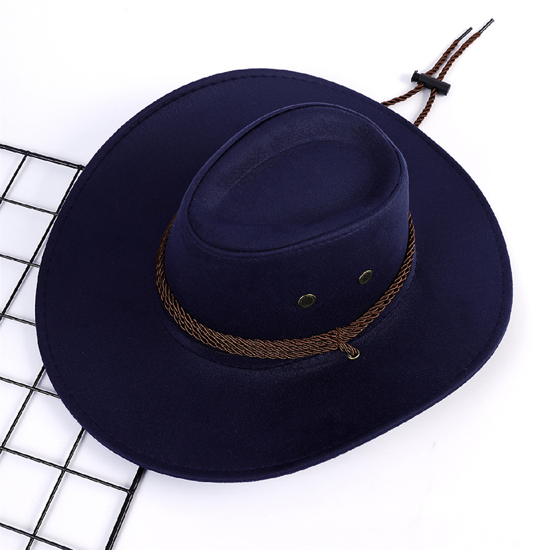 Nuevo sombrero de vaquero occidental color sólido sombrero de escalada al aire libre fotografía de verano protección solar vacaciones protección solar sombrero