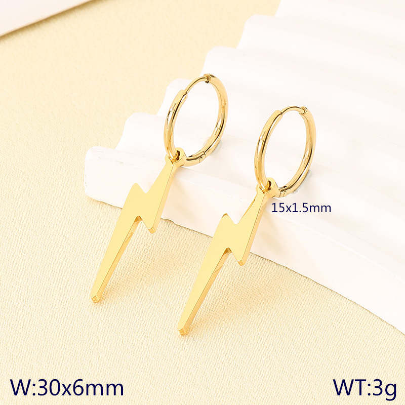 Pendientes de aro rayo brillantes unisex estilo moda_voghion.com