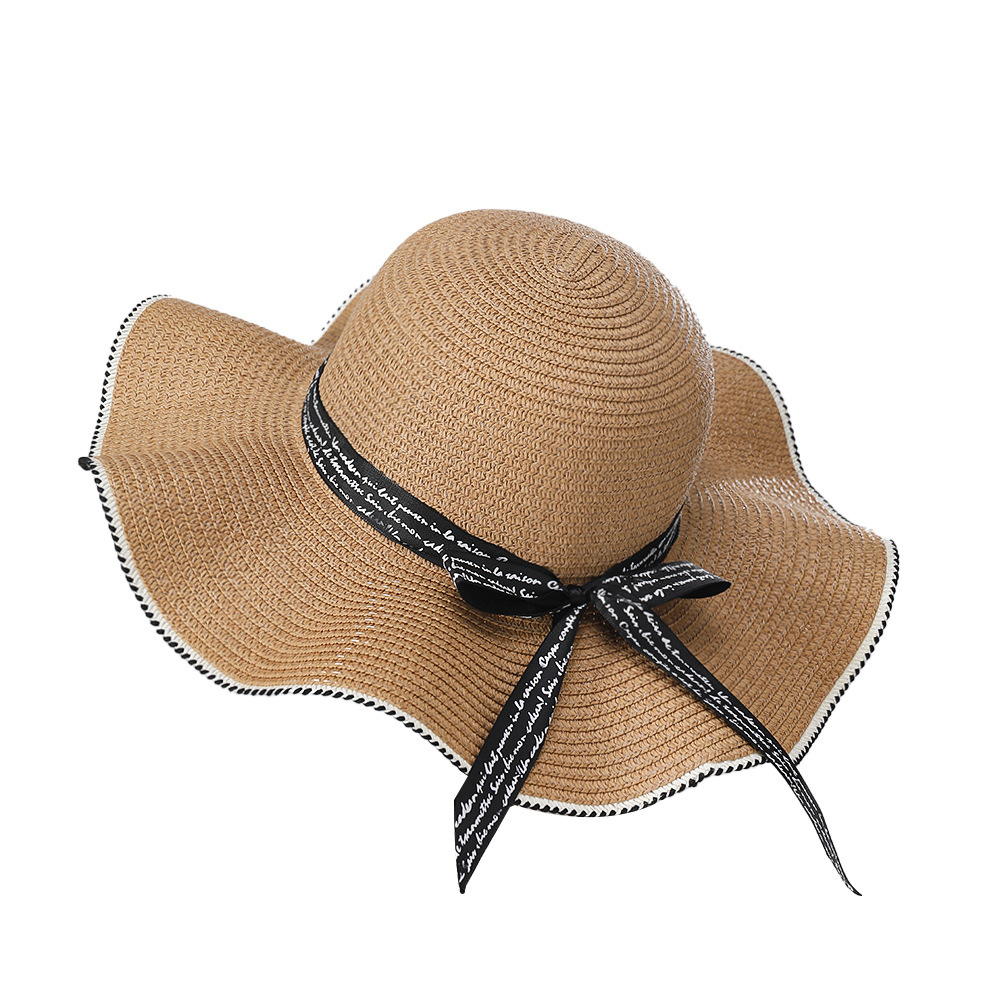 Women's Gender Vacation Style Big Eaves Rim Women's Vacation Solid Color Big Eaves Straw Hat