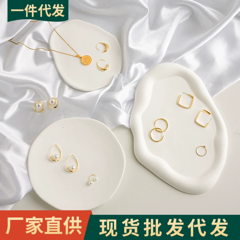 Реквизит для фотосъемки, фотосъемки, атмосфера, поднос для демонстрации ювелирных изделий, гипсовый поднос, маленькие украшения в стиле ins