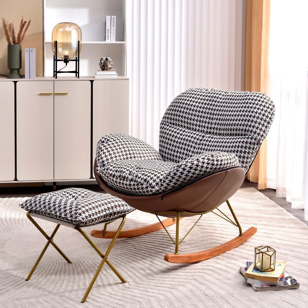 Light Luxury Butterfly Rocking Chair Single Sofa Leisure Balcony Chair Home Bedroom Living Room Internet Celebrity Lazy Rocking Chair