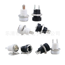 DC-022B圆形电源座带螺纹DC电源插座5.5*2.1/2.5防水帽3.5*1.3