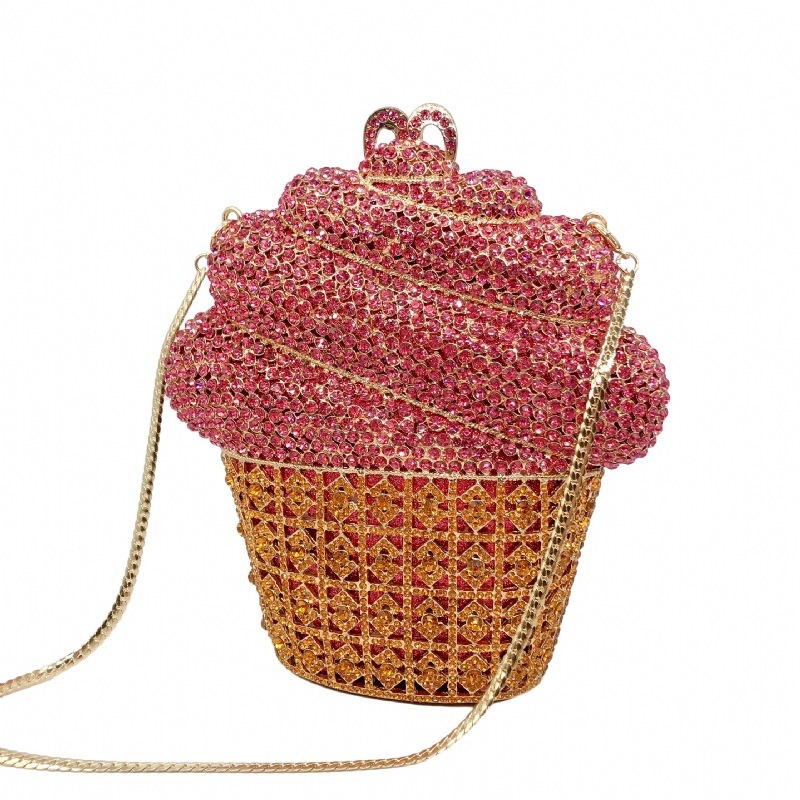 helados transfronterizos llenos de diamantes bolsas de banquete de cristal metal vacío bolsas de mano caja dura bolsas de maquillaje de mujer