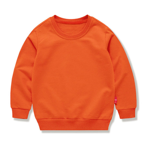 Children's Crewneck Sweater Children's Wear Solid Color Class Wear Pure Cotton Spring and Autumn Base Shirt Kindergarten Garden Wear DIY Pattern Group Purchase