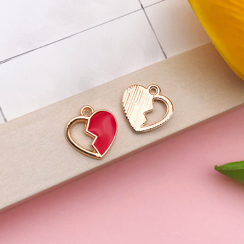 Colgante de corazón con gota de aceite, accesorios de joyería DIY