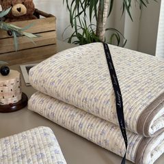 韓風純綿ベッドカバー三点セット砂洗いキルティング四季両面純綿畳綿滑り止めシーツオンドルマット