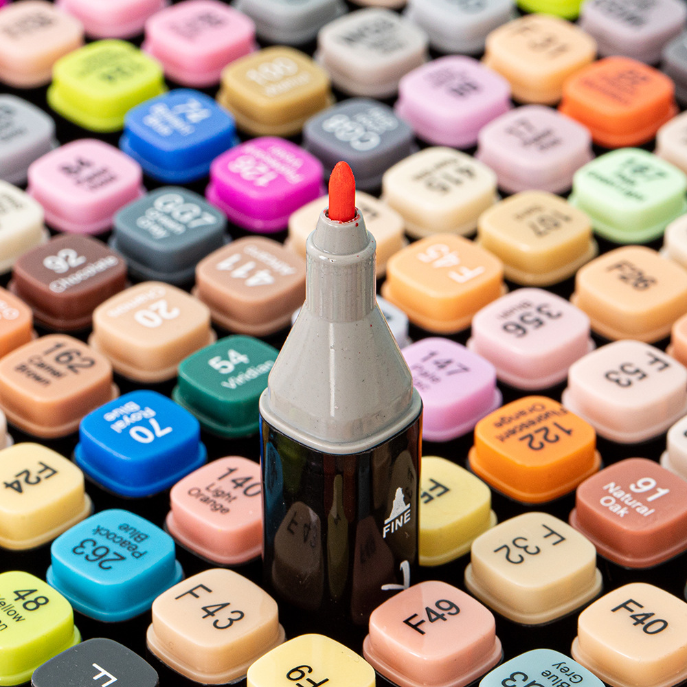 Set de 168 Rotuladores de Colores de Doble Punta, Pincel de Acuarela Aceitoso para Estudiantes y Niños - Bolígrafos de Fábrica