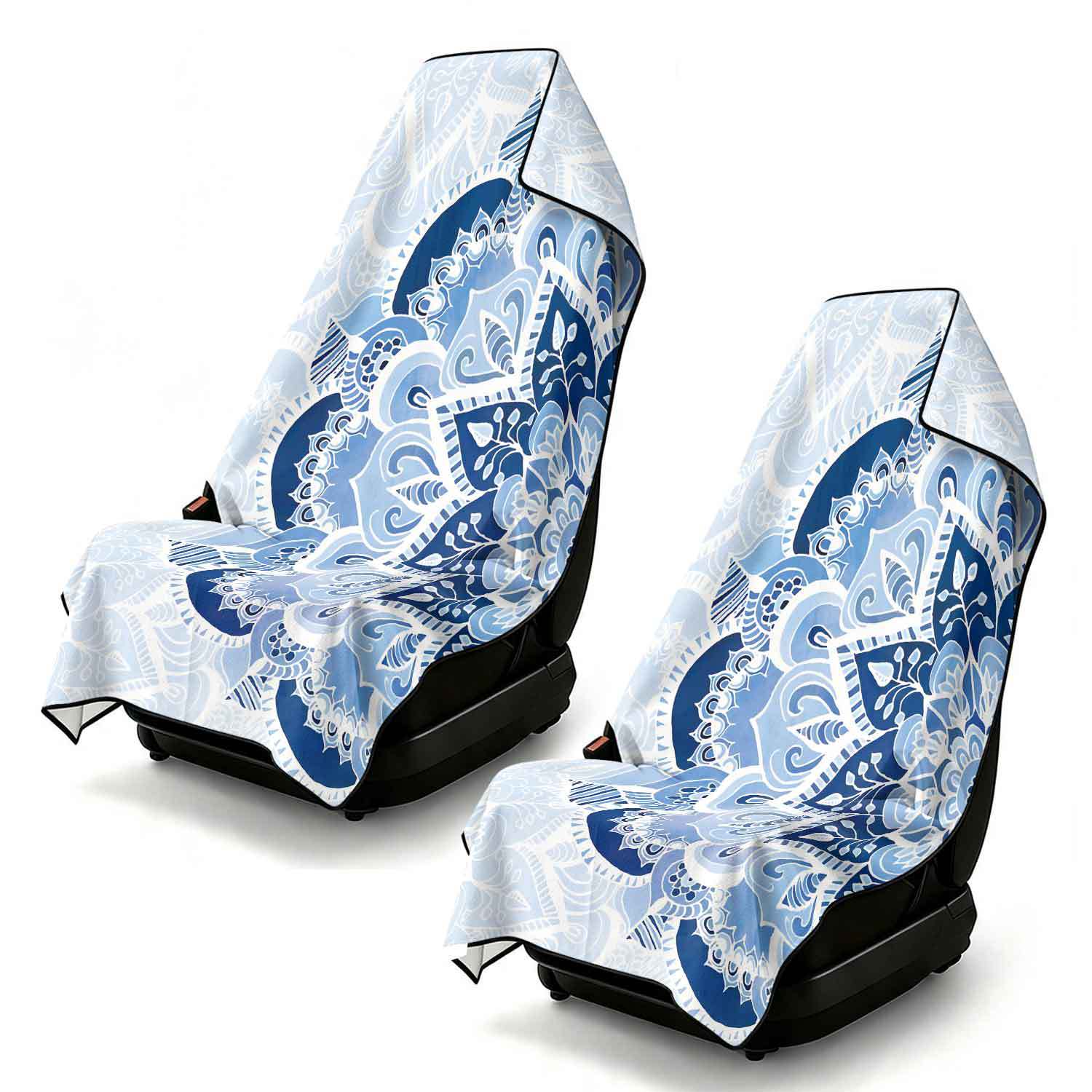 2-piece dual-use car seat cover, ultra-fine fiber, can be used as a beach towel, printed car protective seat cover 6