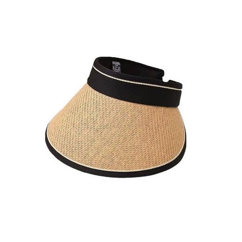 遮阳帽子女可折叠空顶帽百搭夏季防晒帽防紫外线黑胶大沿太阳帽UV
