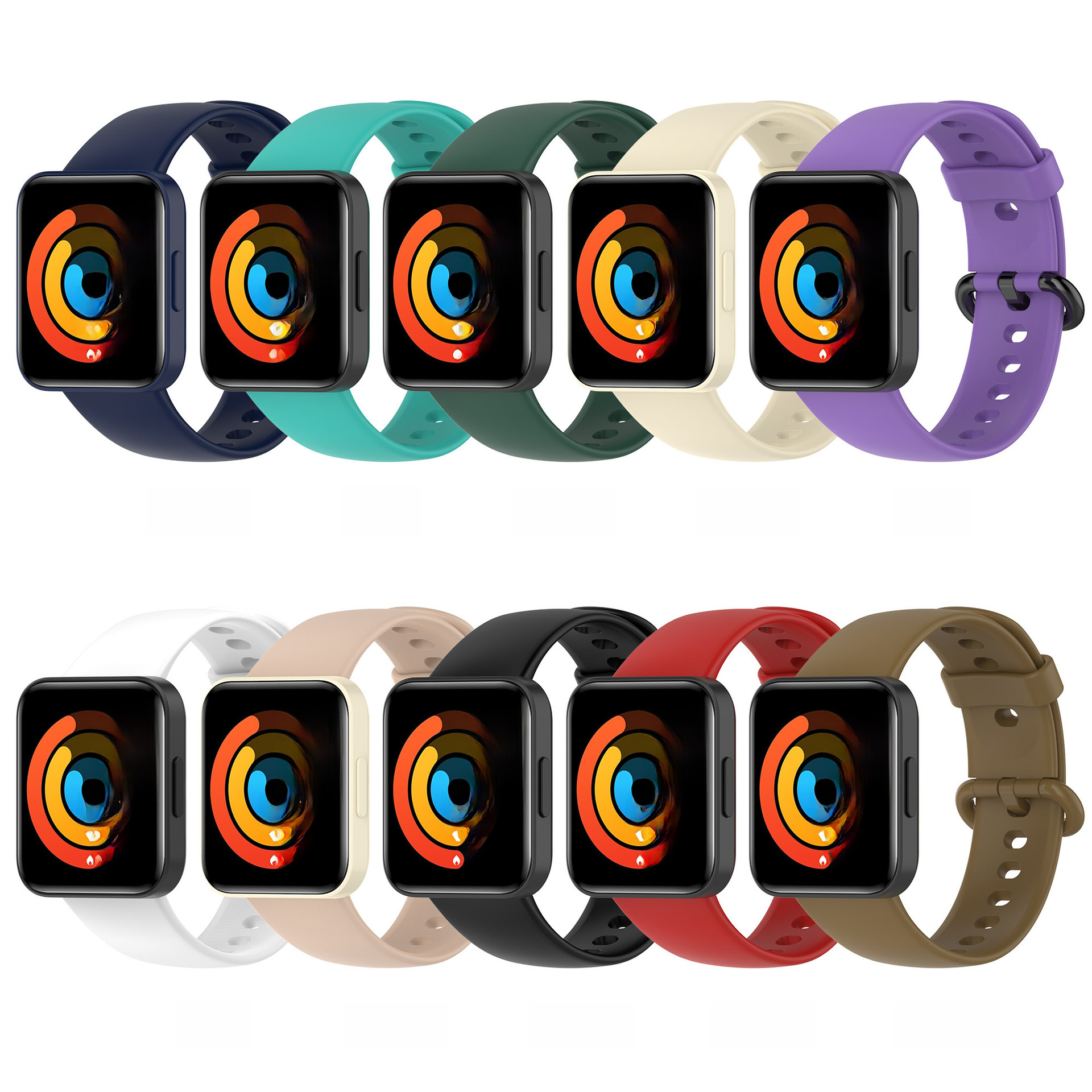 適用紅米2 Redmi watch2代純色錶帶小米Mi Watch2 Lite硅膠錶帶