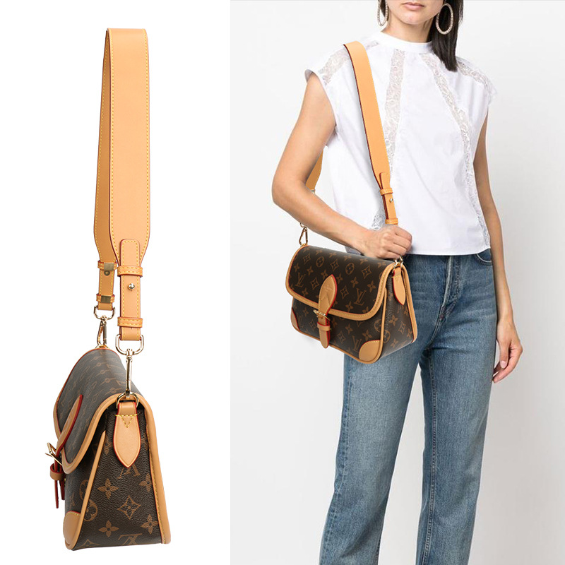 Underarm bag shoulder strap accessories mahjong bag genuine leather three-in-one single shoulder crossbody thin bag strap speedy bag transformation 1v