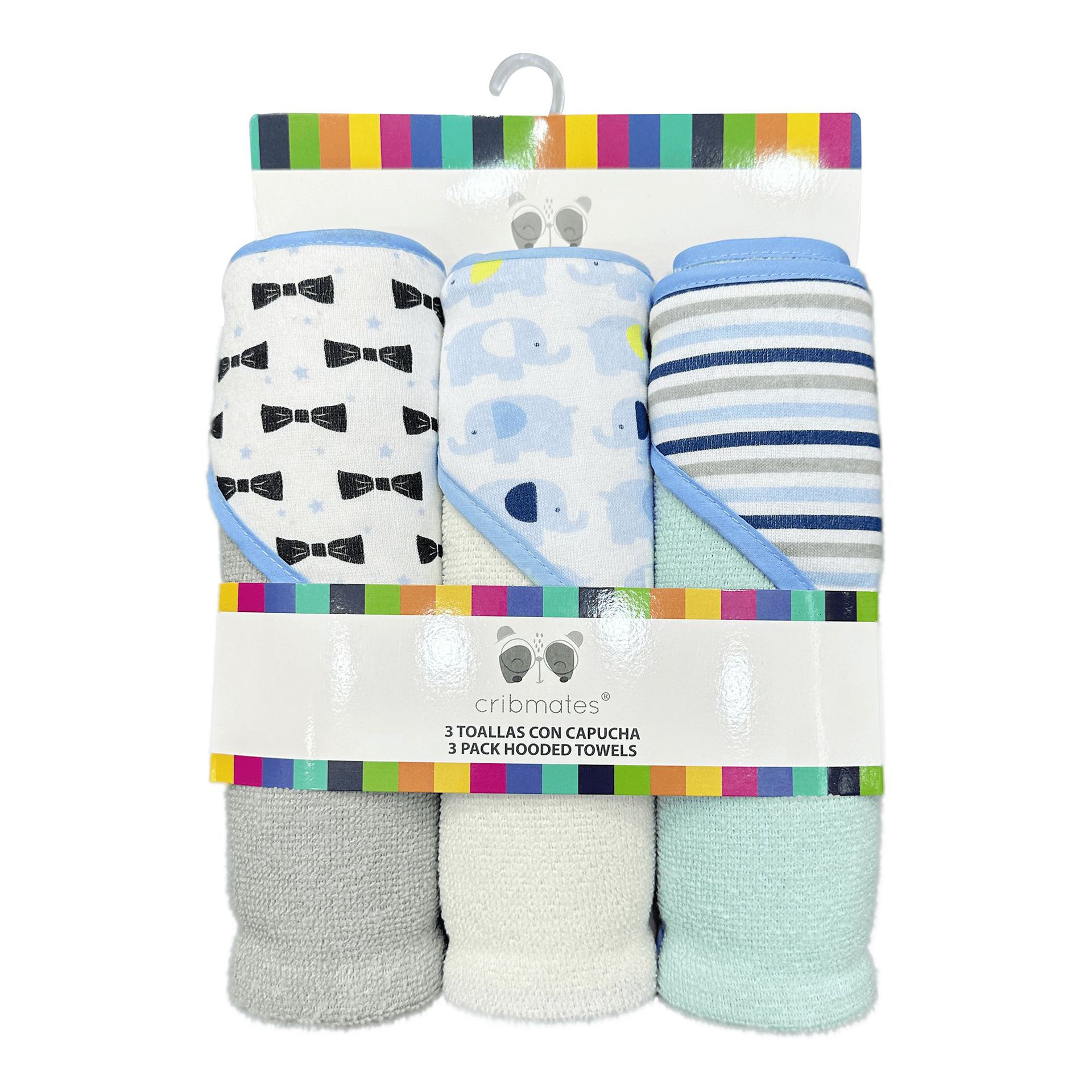 Manta con capucha de dibujos animados para bebé, hecha de material de toalla, cómoda y suave, paquete de 3 al por mayor del fabricante, estilo envolvente.