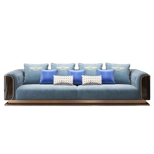 Italian lightweight luxury matte leather sofa, Hong Kong-style postmodern large house integrated villa living room furniture set