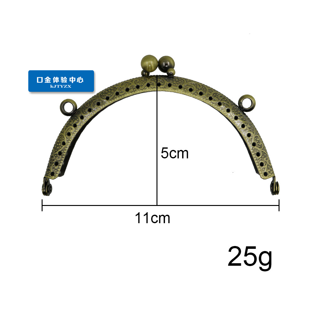 10.5CM orejas de doble anillo en relieve de tamaño semicircular cabeza de oro creativa cabeza de goteo de agua clásica billetera