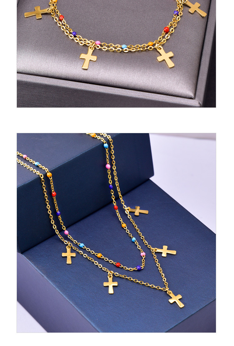 Fashion Cross Titanium Steel Plating Bracelets Necklace display picture 3