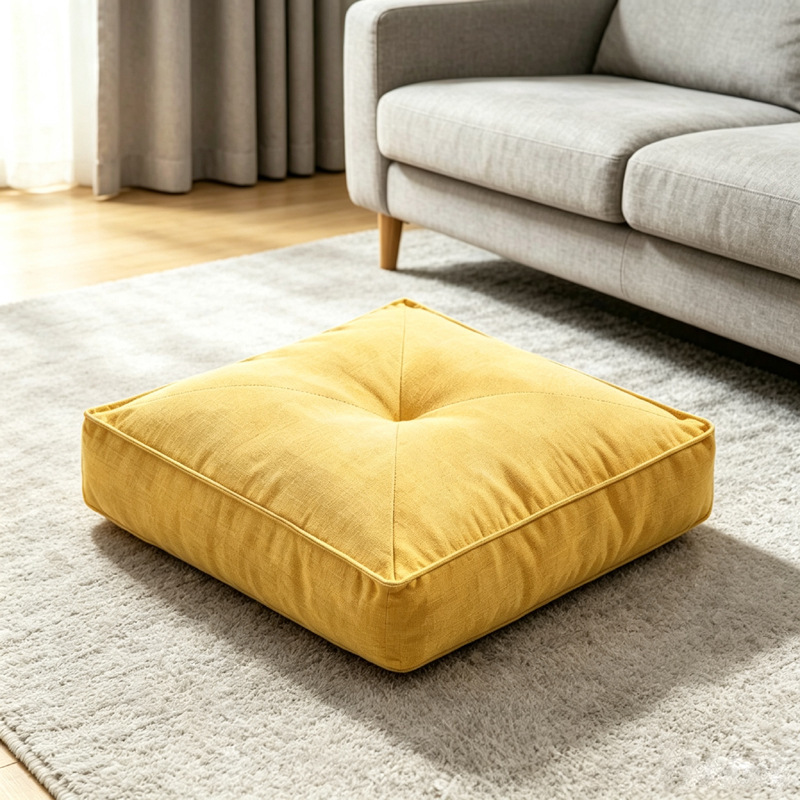 Linen Square Floor Cushion, Thickened Tatami Floor Mat, Bay Window Cushion, Floor Lazy Cushion Linen Square Floor Cushion, Thickened Tatami Floor Mat, Bay Window Cushion, Floor Lazy Cushion