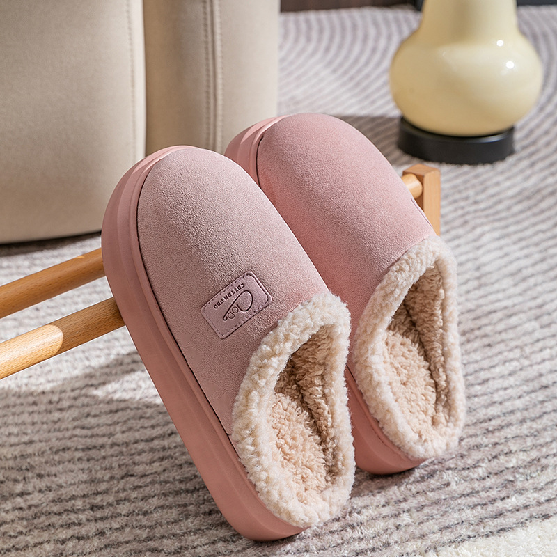 thumbnail image 1 of Nuevas zapatillas de algodón más vendidas para mujer en otoño e invierno, pantuflas de felpa cálidas para parejas en casa para mujer, zapatillas de algodón, 1 of 4