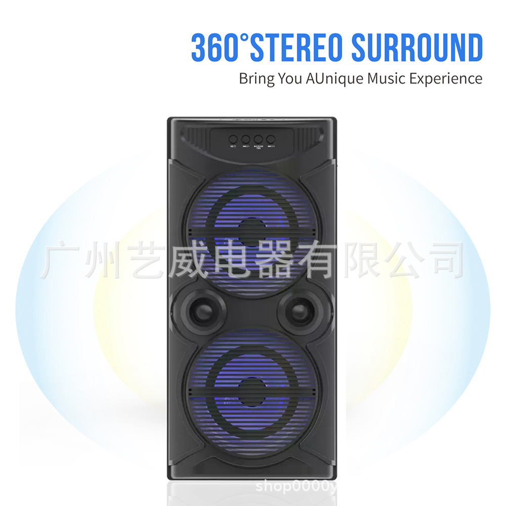 ZQS8207工厂直销双八寸无线蓝牙音箱BT户外便携广场舞大音量音响