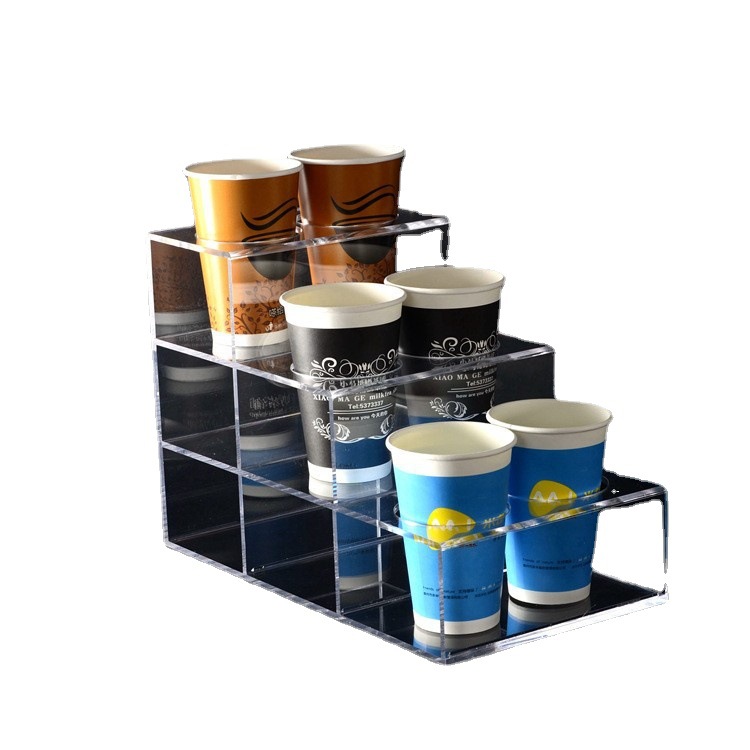 超市食品盒制品酒水标牌饮料广告加工亚克力展示架酒水杯展示