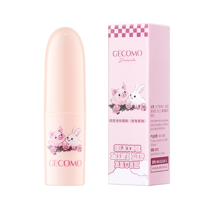 Pincel de silicona mini para labios Xierui GECOMO, pincel para difuminar labios con tapa, pincel de silicona suave para lápiz labial, herramienta de maquillaje.