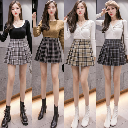 Plaid college JK student mini skirt exposed lattice pleated hight waist short skirt children bust skirt
