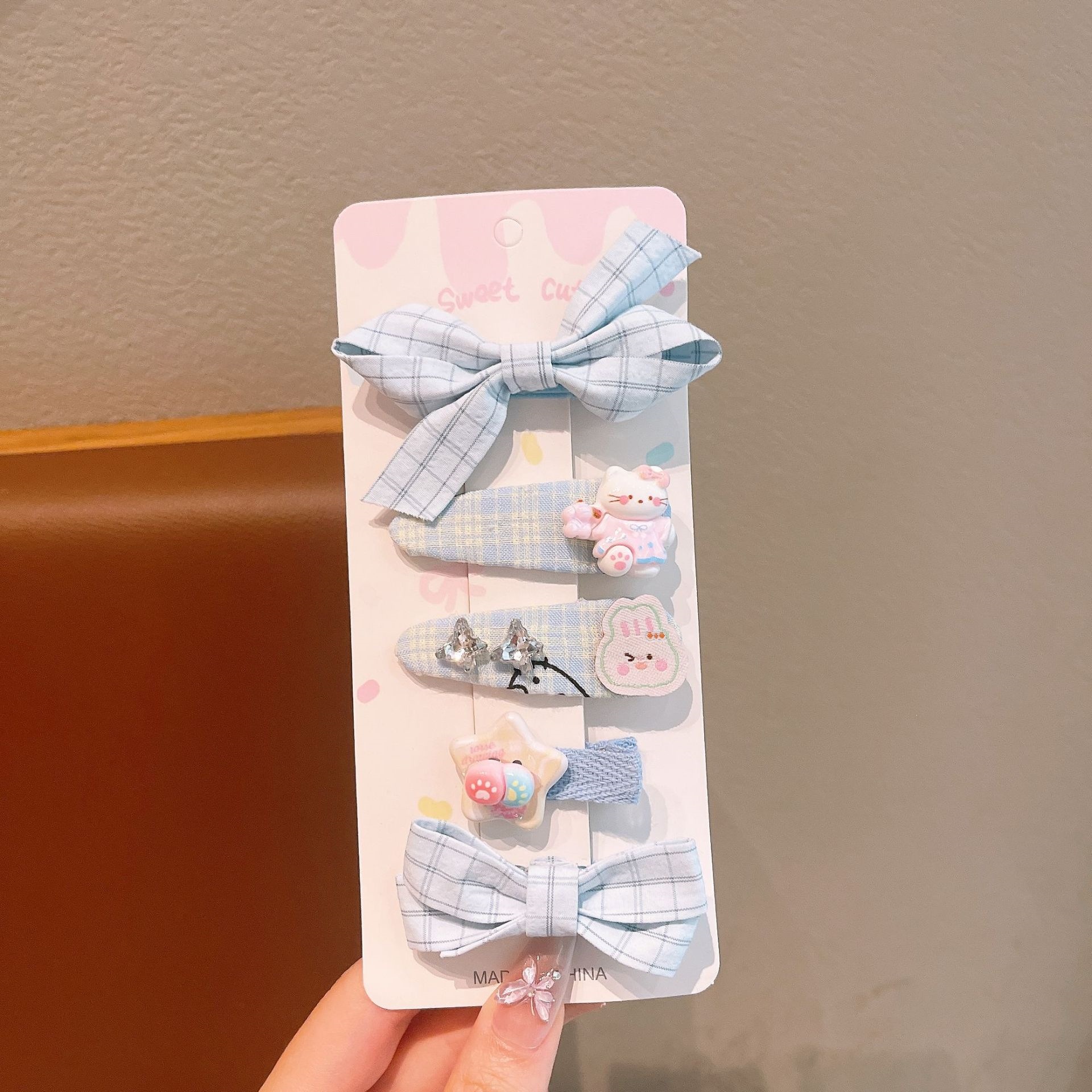 Coreana para niños rosa de encaje tela clip para el cabello nuevo arco de niñas dulce clip para el cabello joyas