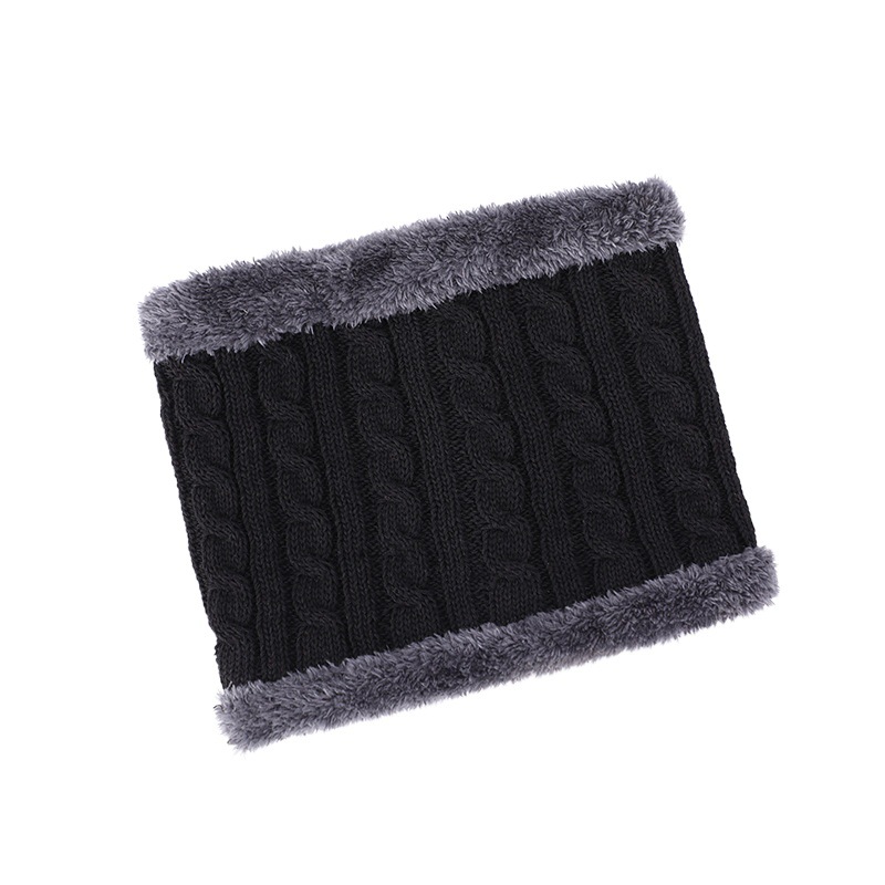 Autumn and Winter New Style Scarf Men's fleece-lined Thickened Warm Knitted Neck Set Women's Outdoor Commuting Cold-proof Neck Set