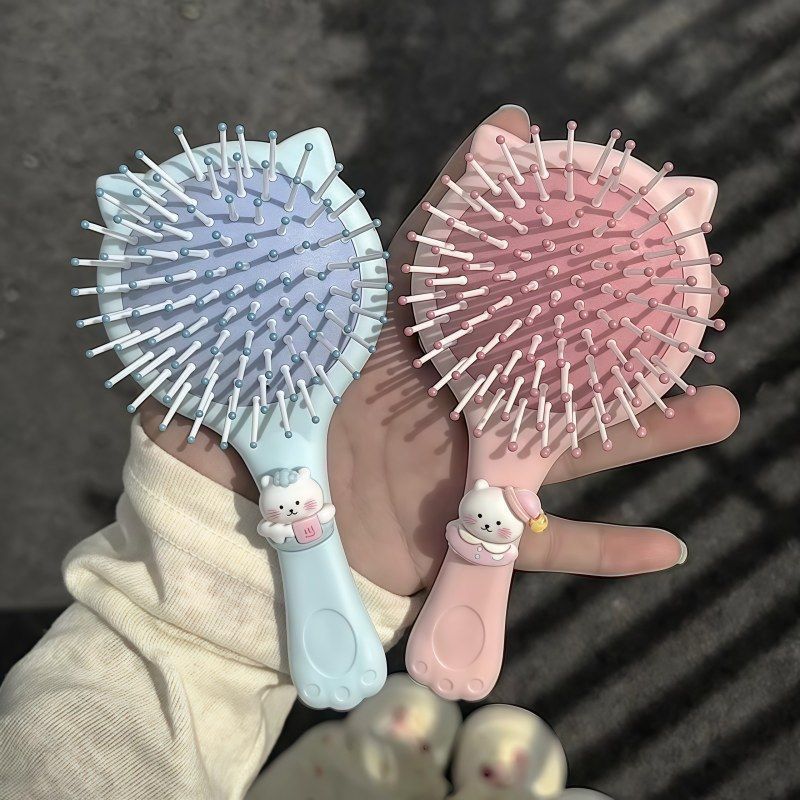 新型猫耳自嘲熊のハンドル鏡は櫛を持って携帯して化粧鏡を持っています。|undefined