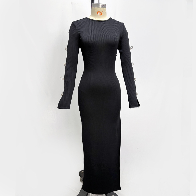 Frauen Kleidung neue rose rot bogen hohl dark muster langen rock elastische bandage ausgesetzt taille kleid frauen kleidung_voghion.com