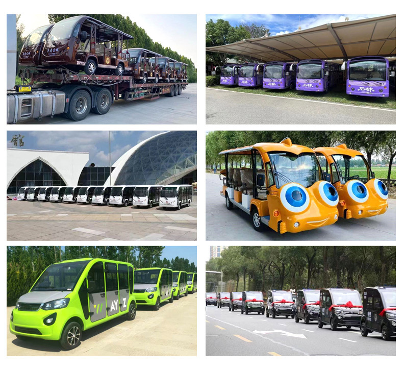 Electric Sightseeing Car 11 Seats Tourist Attraction Sightseeing Car Hotel Range 100Km Electric Sightseeing Car
