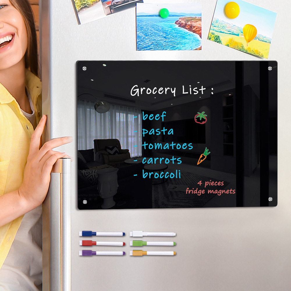 TYU350-366跨境立体透明亚克力周计划记事留言板可擦写黑板磁性贴