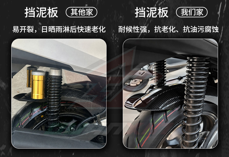 Suitable for Honda Pcx160 Motorcycle Modified Extended Fender Rear Mud Tile Sand Shield Mudguard Sand Shield