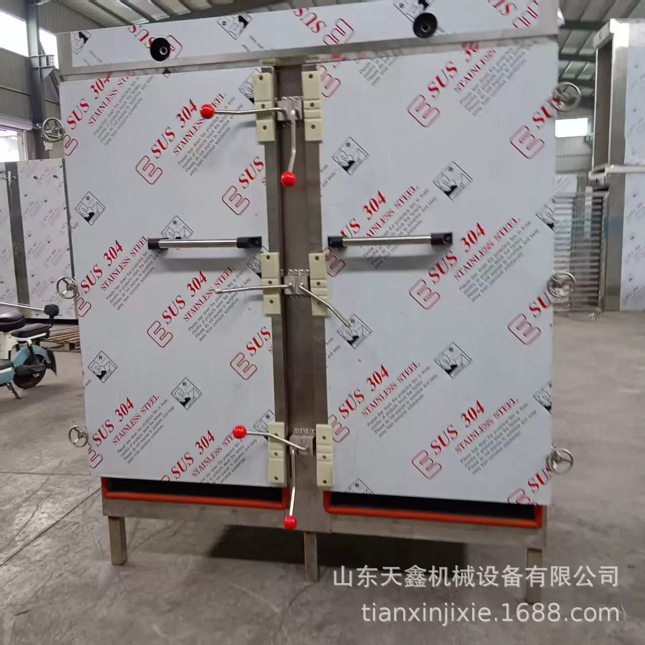 定制双门60盘食品蒸箱子母车蒸柜灭菌箱蒸海鲜