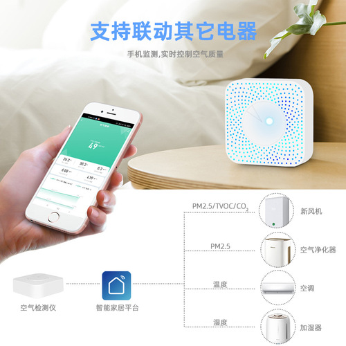 Tuya Solution Smart Air Box PM2.5 Detector Formaldehyde VOC Carbon Dioxide Harmful Gas Measurement Meter