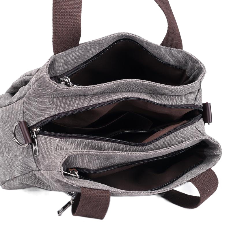 Canvas Women's Bag 2025 Spring and Summer New Casual Women's Shoulder Bag Versatile Pure Color Wear-Resistant Women's Bag Hand-Held Crossbody Bag