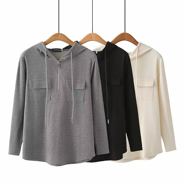 Весна 2024 Новый Плюс Размер Топ Толстая сестра мода простой пуловер на молнии нижняя рубашка свитер 2410