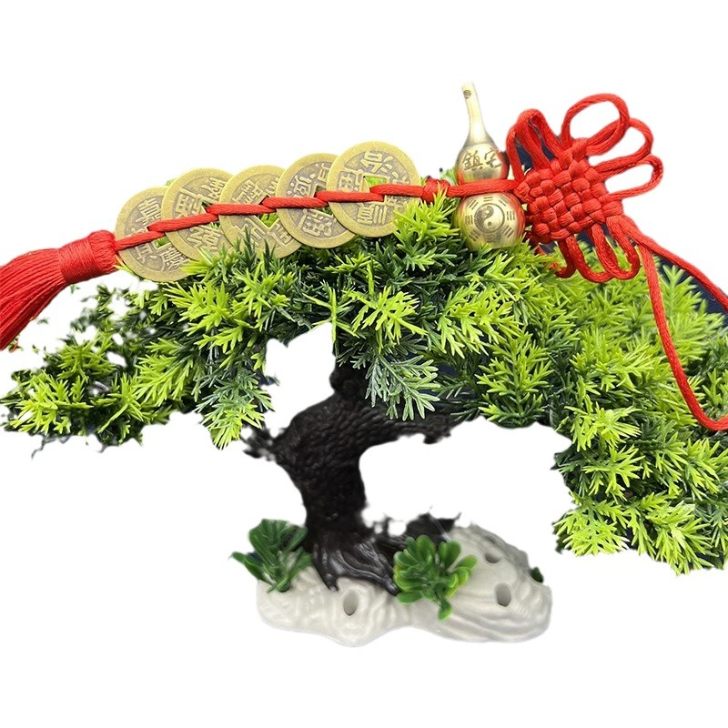 Медная Тыква Чистая медь пять императоров резной настоящий дом Фу Лу гексаграмма Изображение Китайский узел кисточка украшения для дома от двери до двери оптом