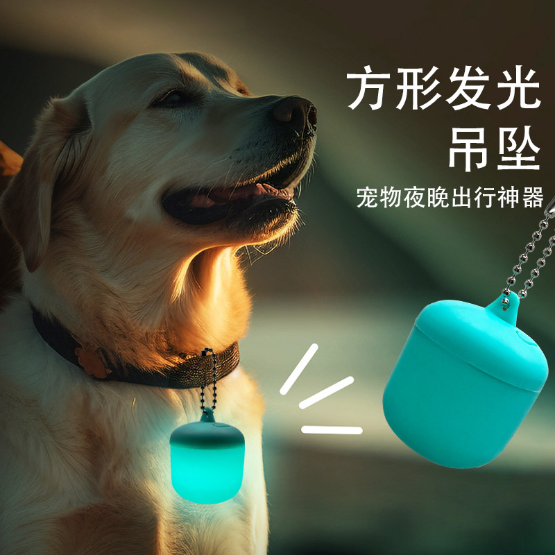 宠物发光吊坠夜间狗狗猫咪防丢饰品LED发光狗牌充电USB用品挂坠