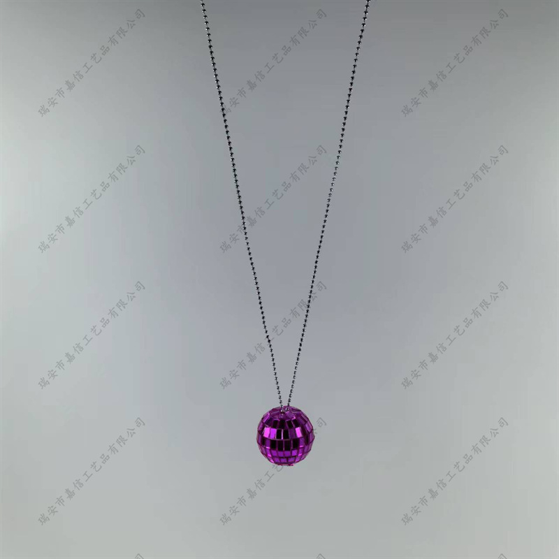 Collar tipo bola de discoteca con efecto láser colorido, decoración colgante para fiestas o Navidad