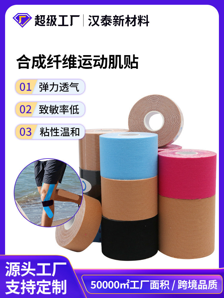 Fabricante spot adhesivo muscular adhesivo de tela de efecto intramuscular vendaje de elevación de pecho adhesivo rodilla codo fitness cinta adhesiva deportiva